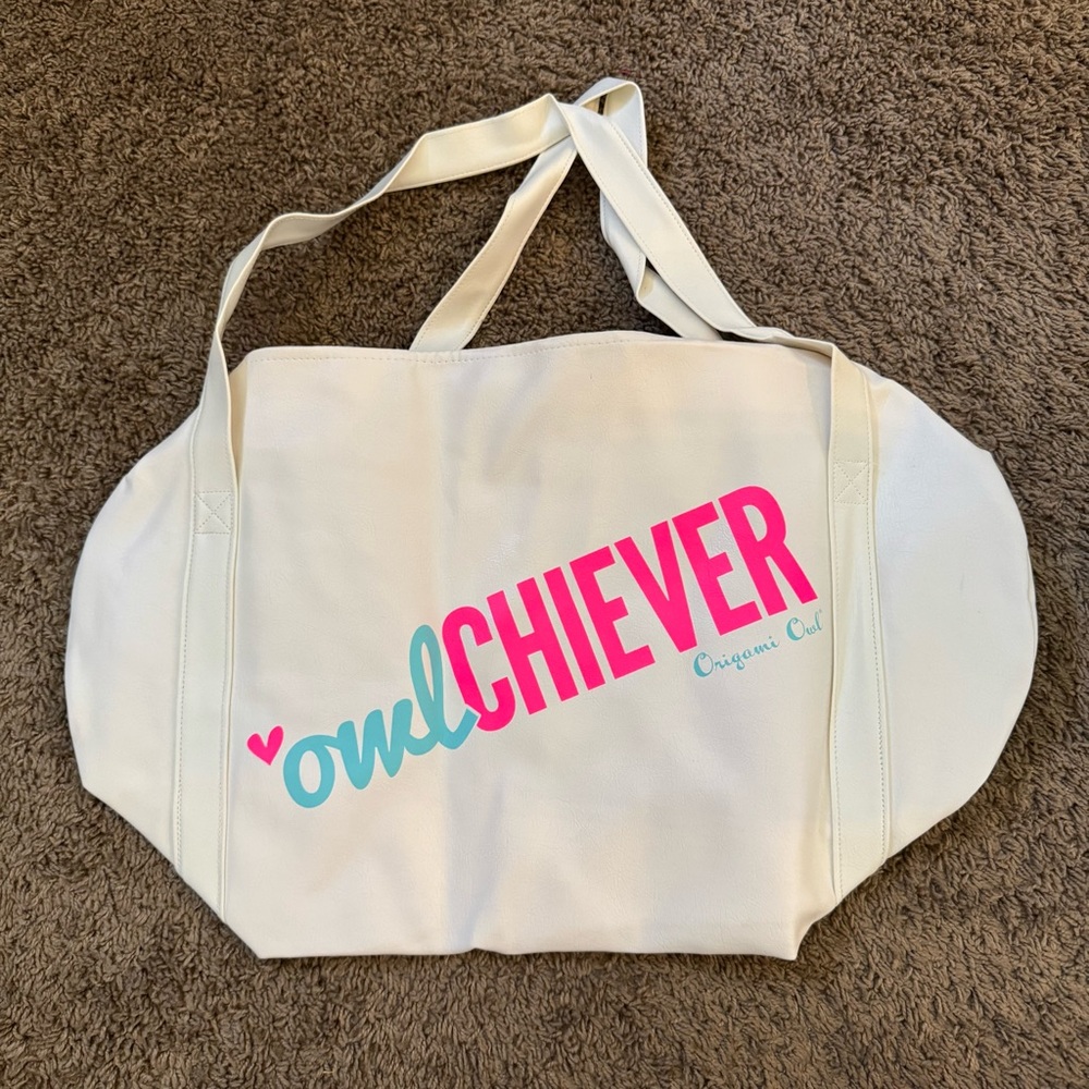White and Pink Tote Bag